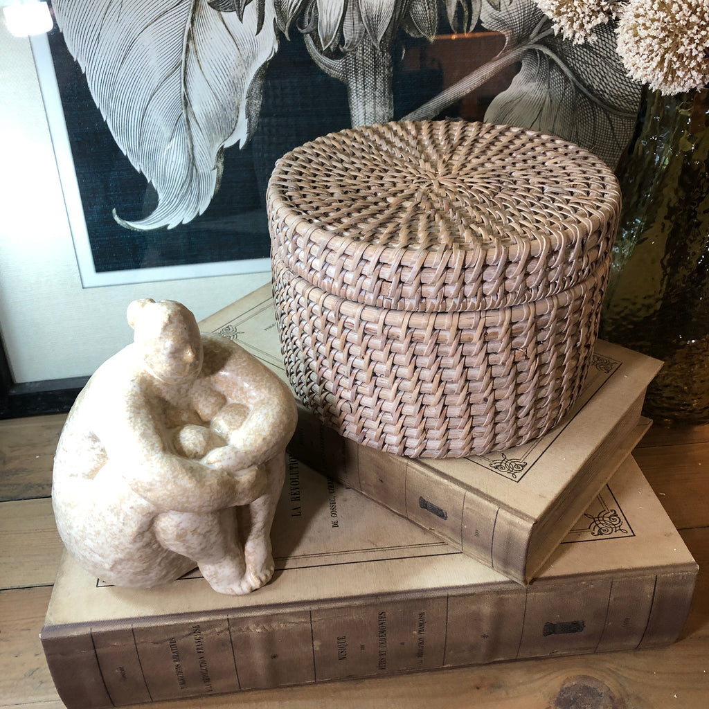 Rattan Desk Lidded Catchall