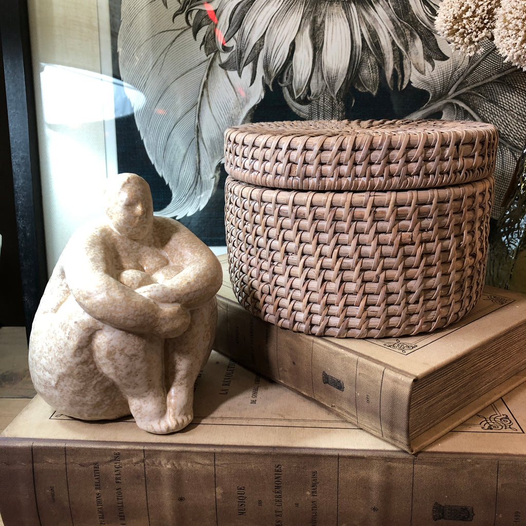 Rattan Desk Lidded Catchall