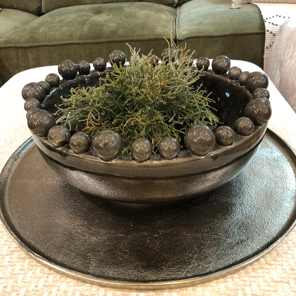 Emmerdale Black Bowl with Balls on Rim