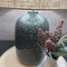 Green Base Table Lamp with Linen Shade 57cm