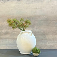 Large White Textured Terracotta Vase 37cm