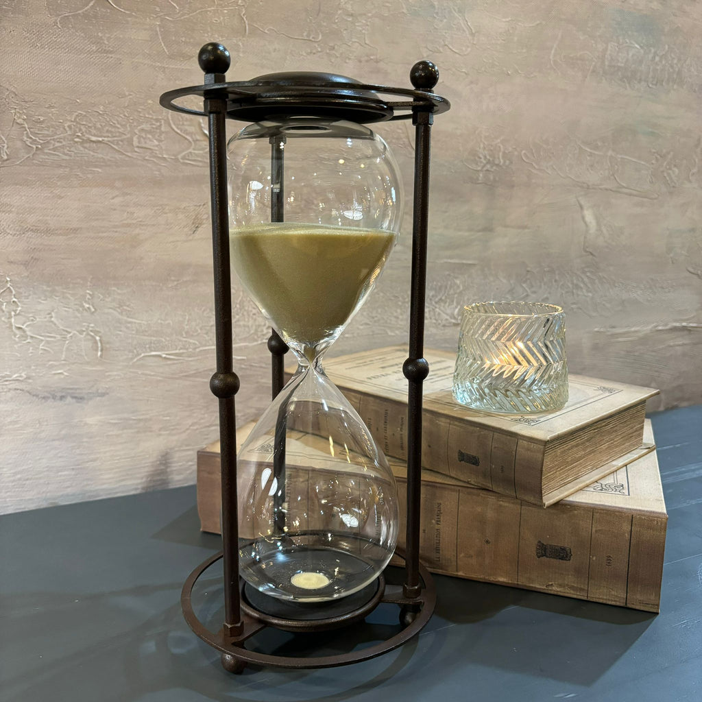Black Metal Hourglass 33cm