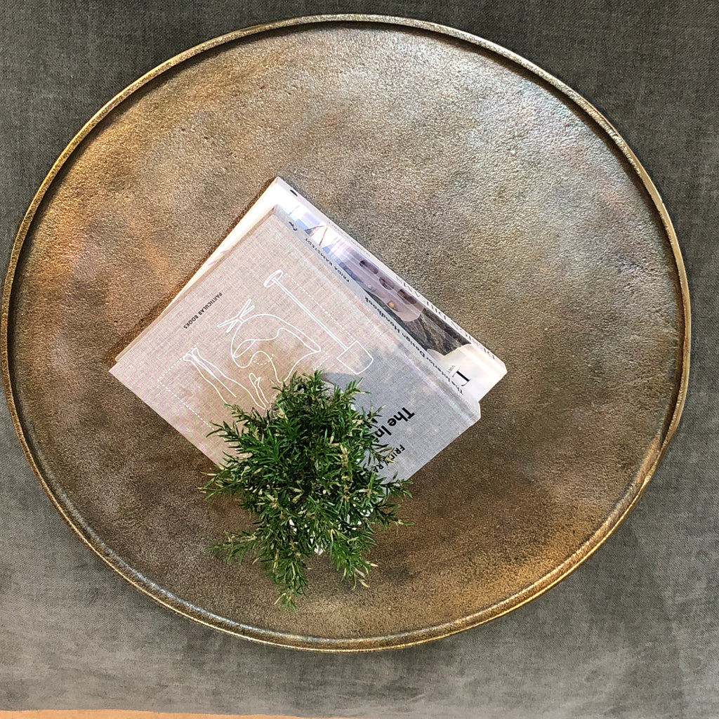 MAES Antique Bronze Metal Round Tray - 60cm/50cm/40cm/30cm