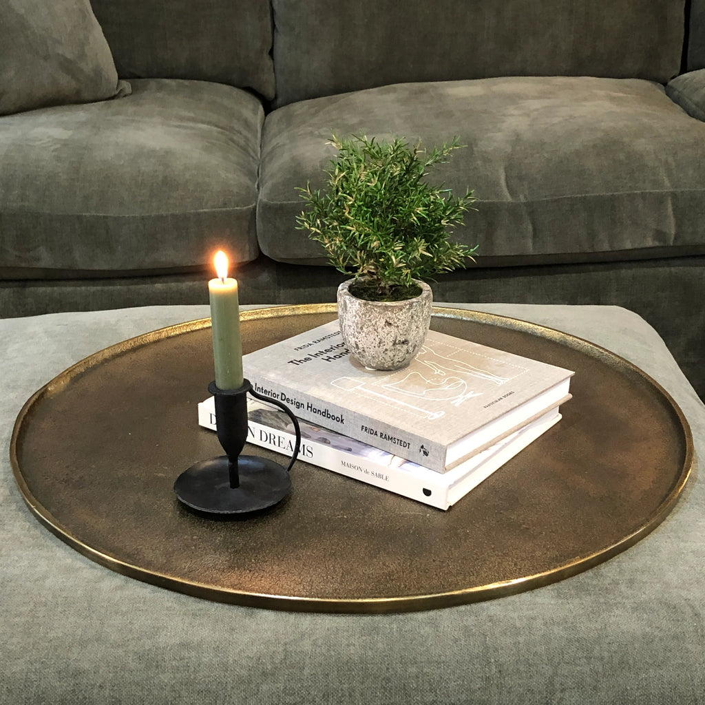 MAES Antique Bronze Metal Round Tray - 60cm/50cm/40cm/30cm