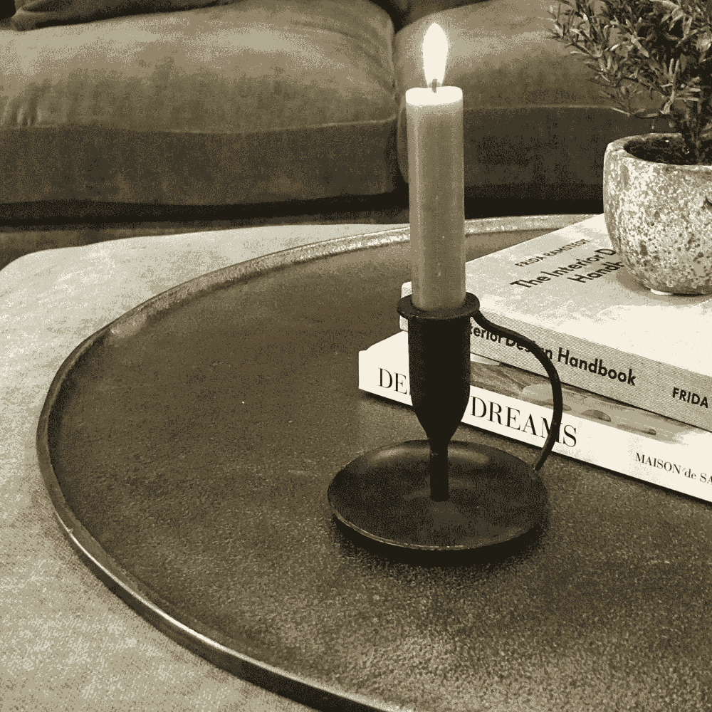 MAES Antique Bronze Metal Round Tray-B