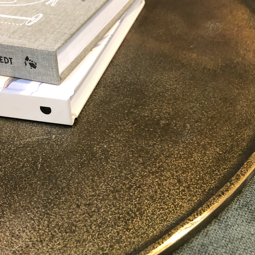 MAES Antique Bronze Metal Round Tray - 60cm/50cm/40cm/30cm