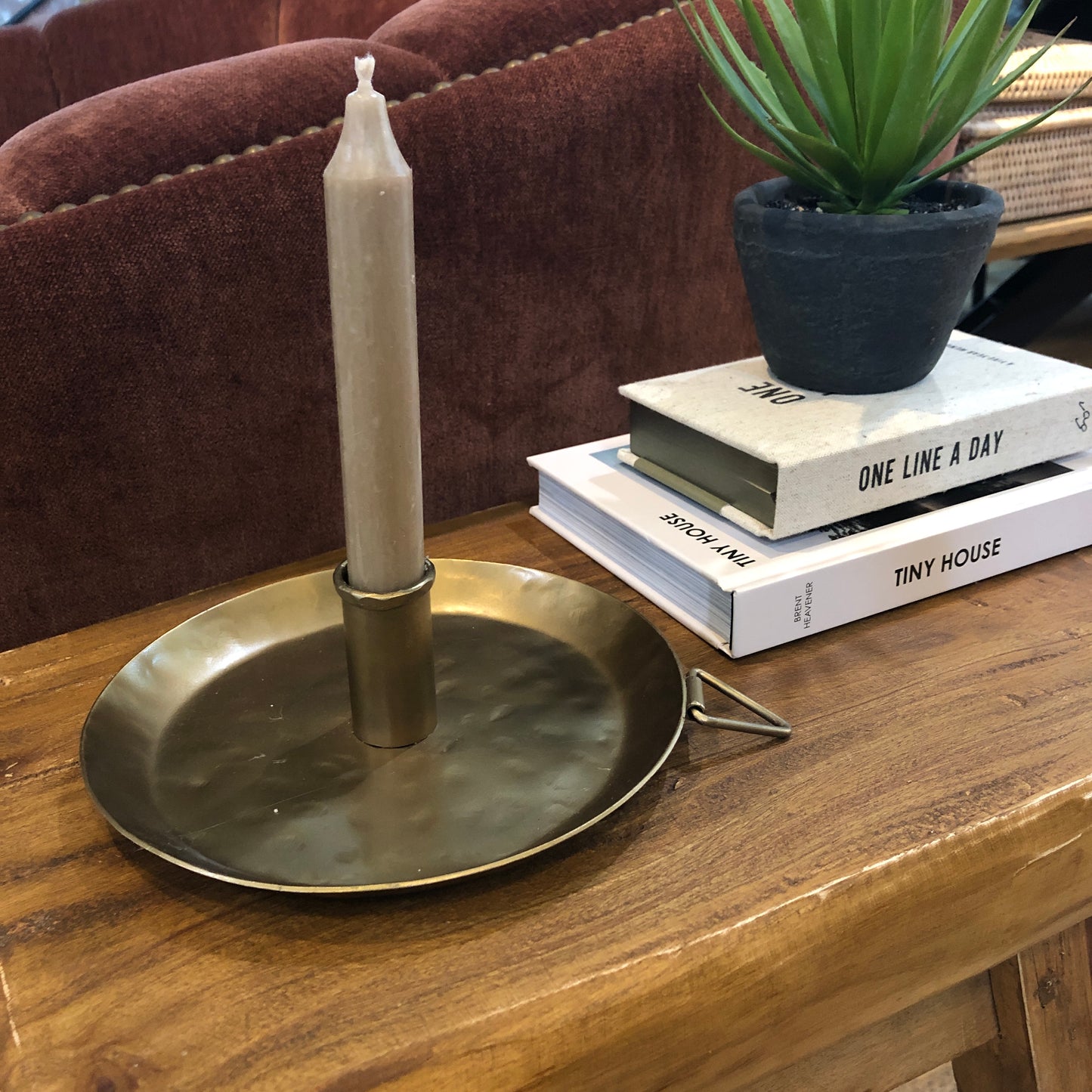 Forged Round Dinner Candle Holder 17cm