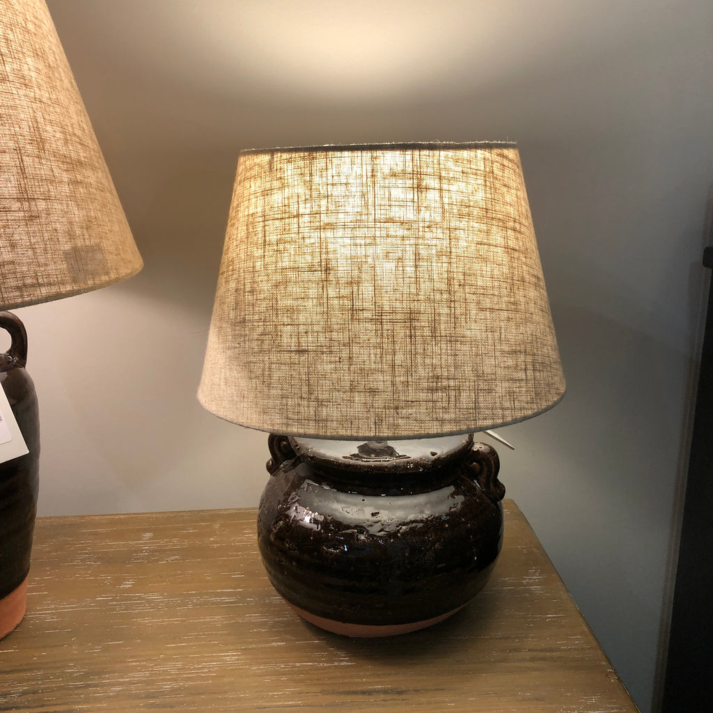 Squat Amphora Table Lamp with Shade 35cm