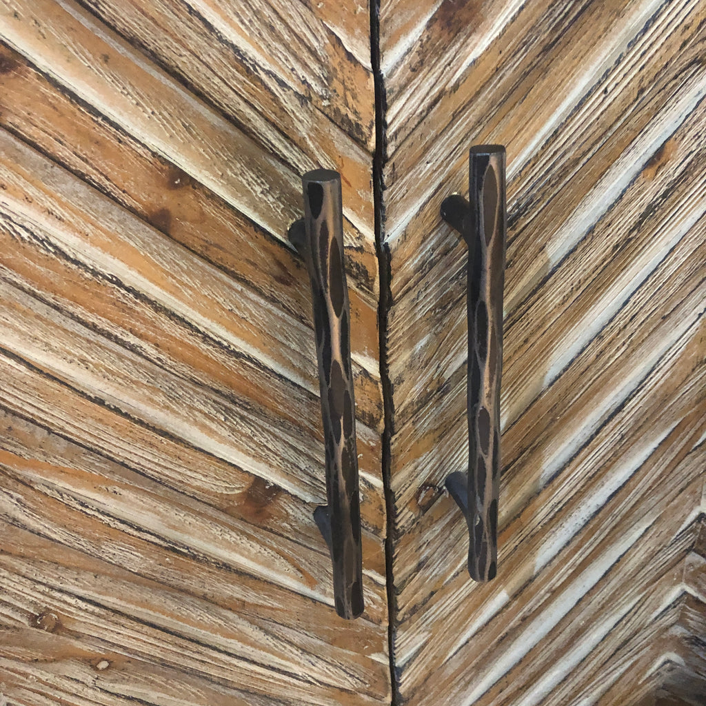 Large Rich Grey Pine Sideboard 213cm