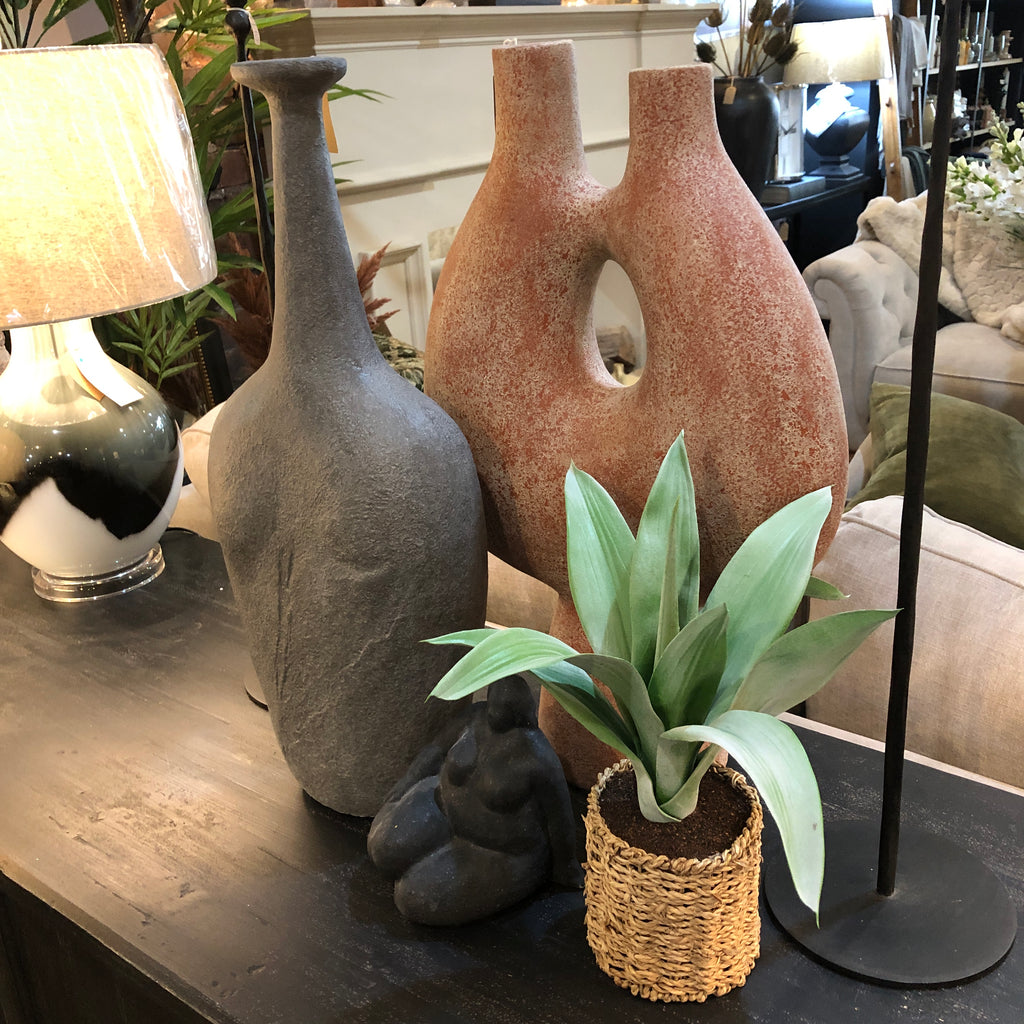 Lyre Vase - Antiqued Red 61cm