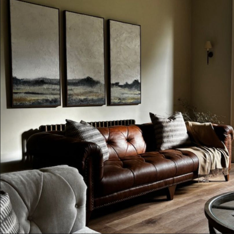 Distant Fields Landscape Green Set of Three 60cm Wide (Each)