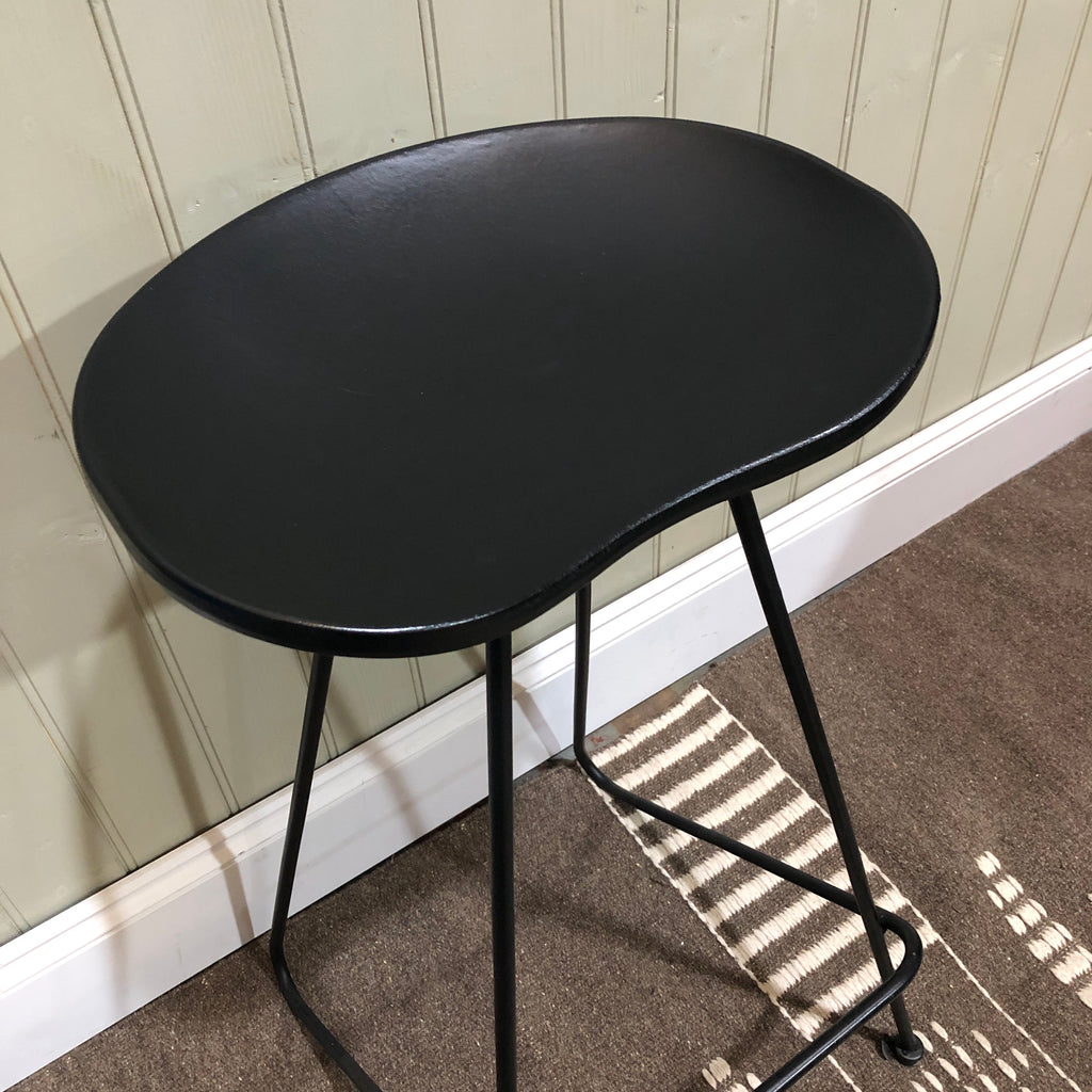 Iron and Black Wood Barstool - 75cm - CLEARANCE