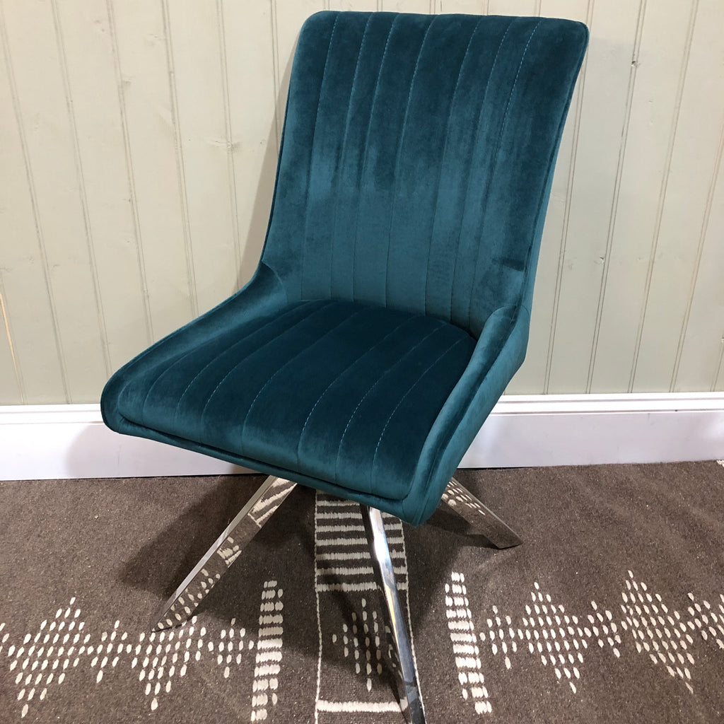 Chloe Dining Chair - Teal Velvet - CLEARANCE | Annie Mo's