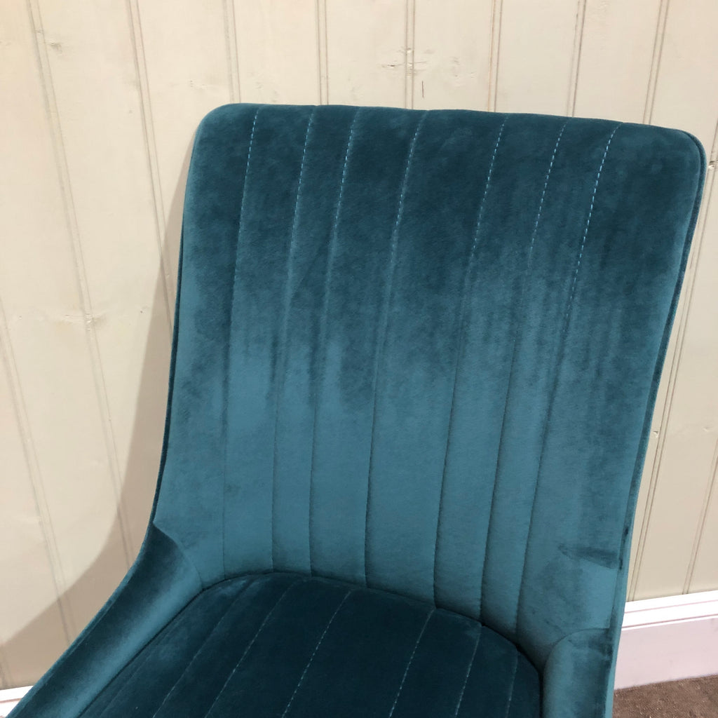 Chloe Dining Chair - Teal Velvet - CLEARANCE