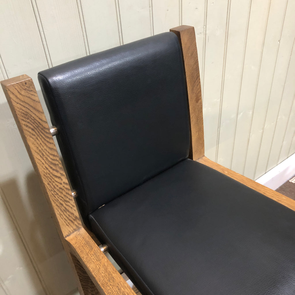 Yill Bar Stool - Black Leather - 102cm - CLEARANCE