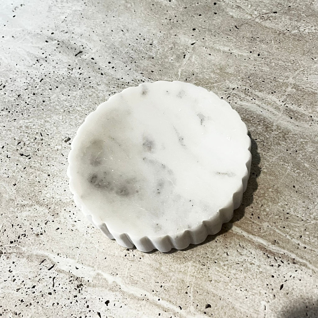 Amara White Marble Soap Dish 12cm
