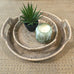 Rattan Round Trays with Handles in Natural White Wash - Size Choice