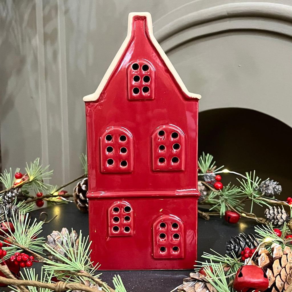Red Ceramic LED Townhouse - Size Choice | Annie Mo's