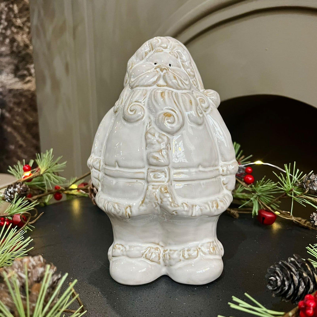 Glazed Ceramic Yuletide Cheer Santa 19cm | Annie Mo's