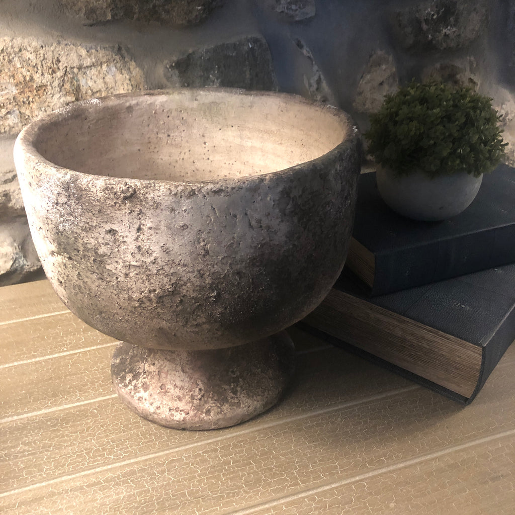 Small Distressed Footed Planter 23cm