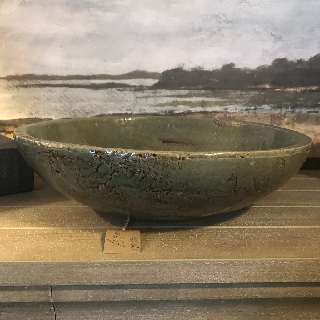 Moss Glazed Bowl 37cm