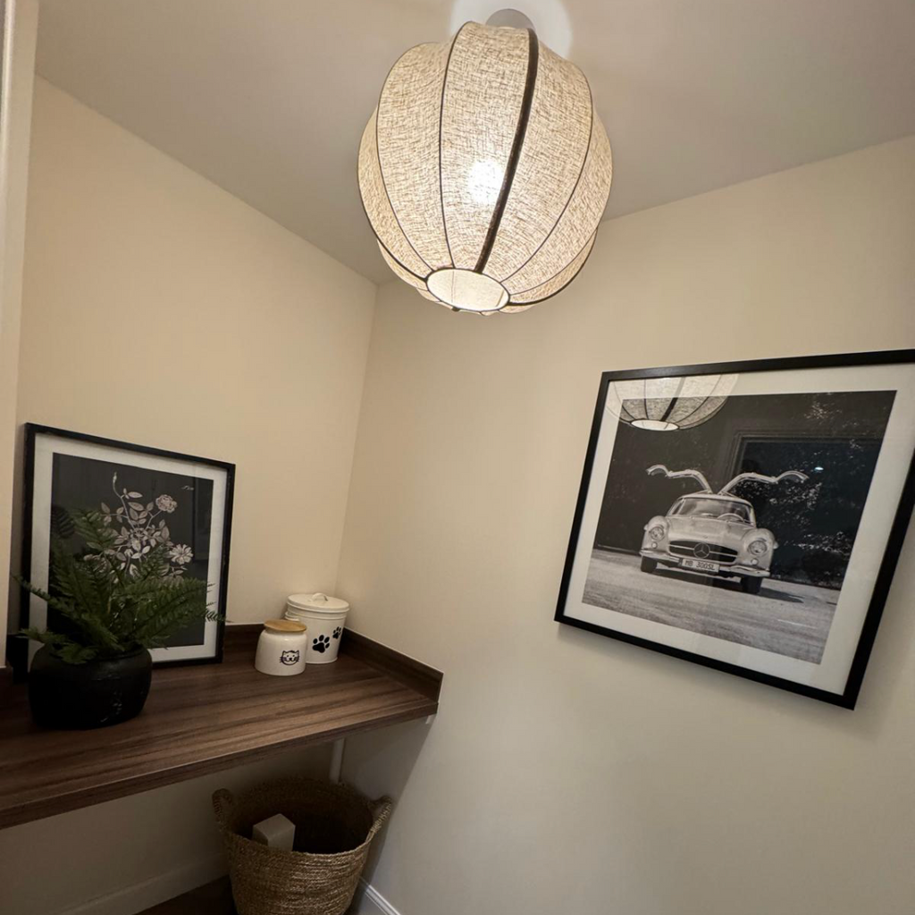 Monochrome Framed Print Mercedes Gullwing 63cm