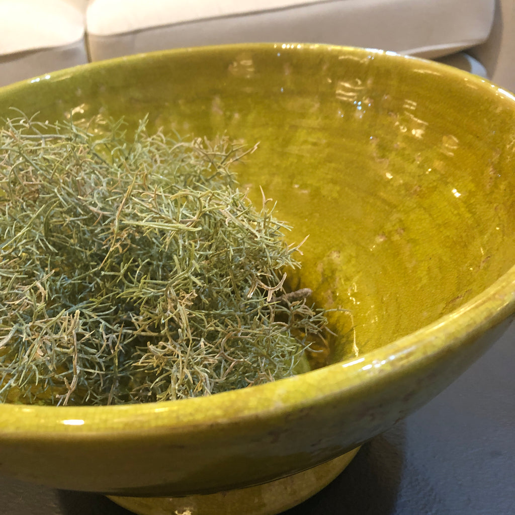 Citrine Green Glazed Terracotta Bowl 37cm