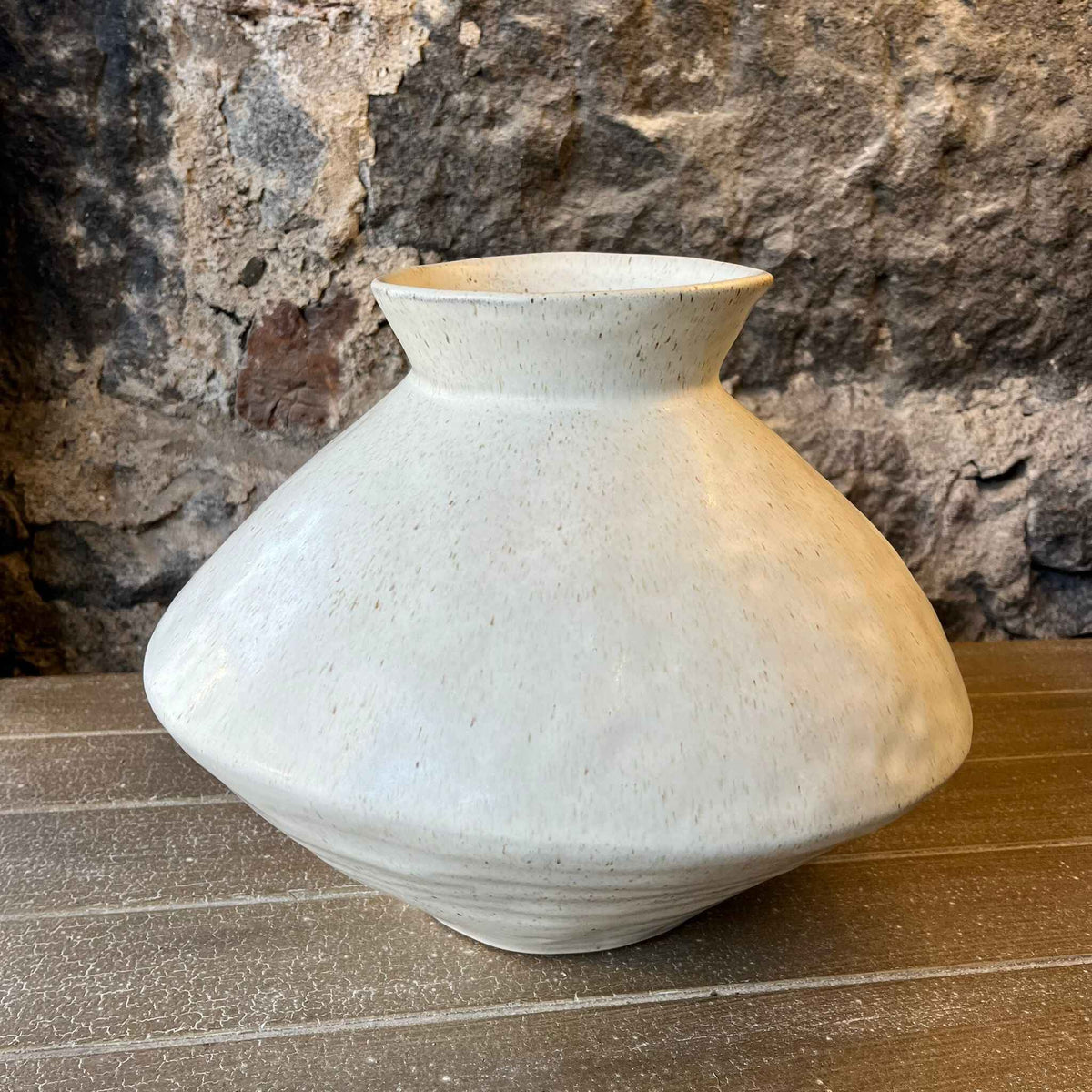 Small Mediterranean Squat Vase
