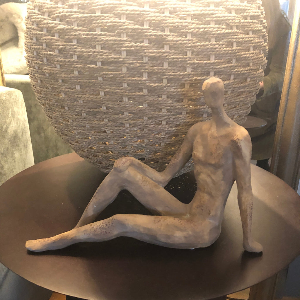 Stone Effect Lounging Sitting Man 29cm