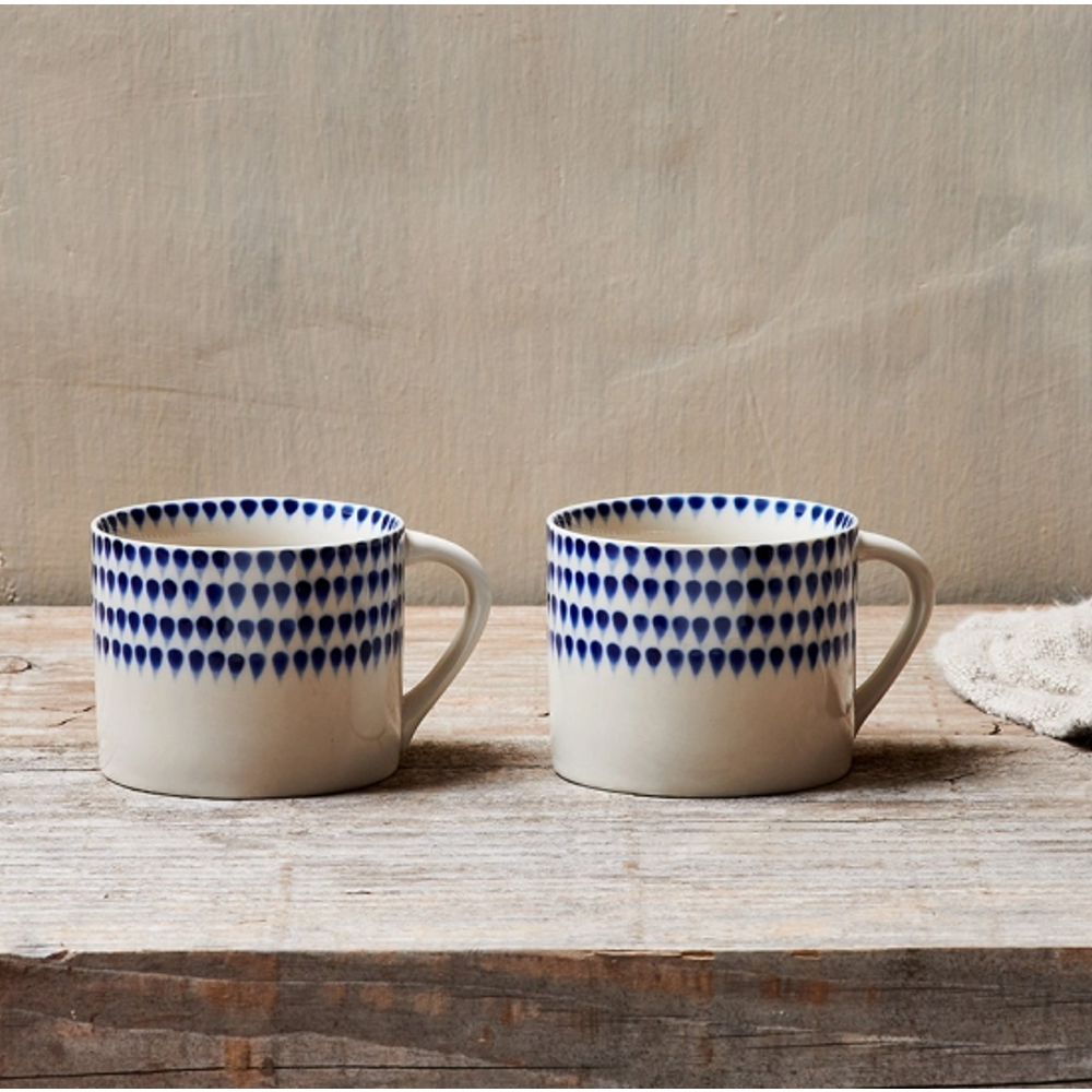 Indigo Drop Mug - Small (Set of 2) | Annie Mo's