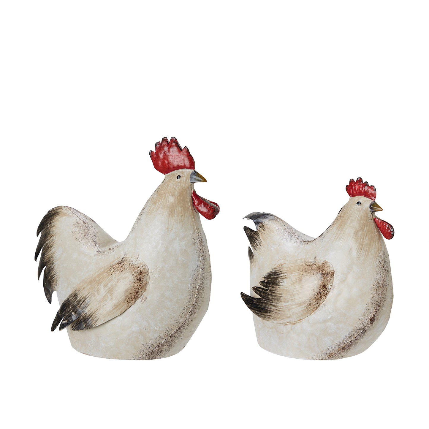 Iron Beige Melange Set of Rooster and Hen Easter Decor | Annie Mo's D