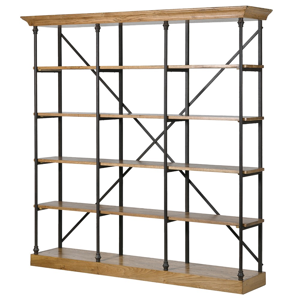 Iron and Oak Shelving Unit