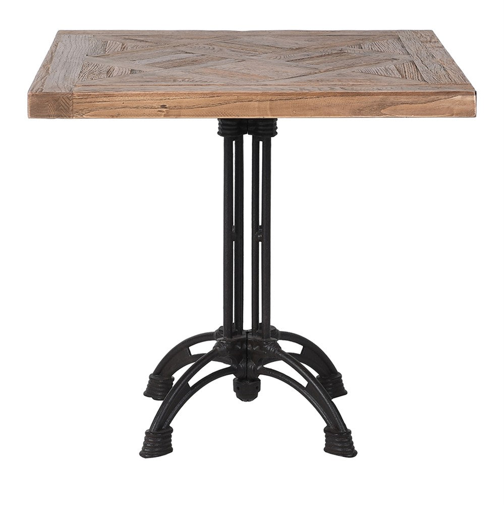 Iron and Parquet Bistro Table 80cmD
