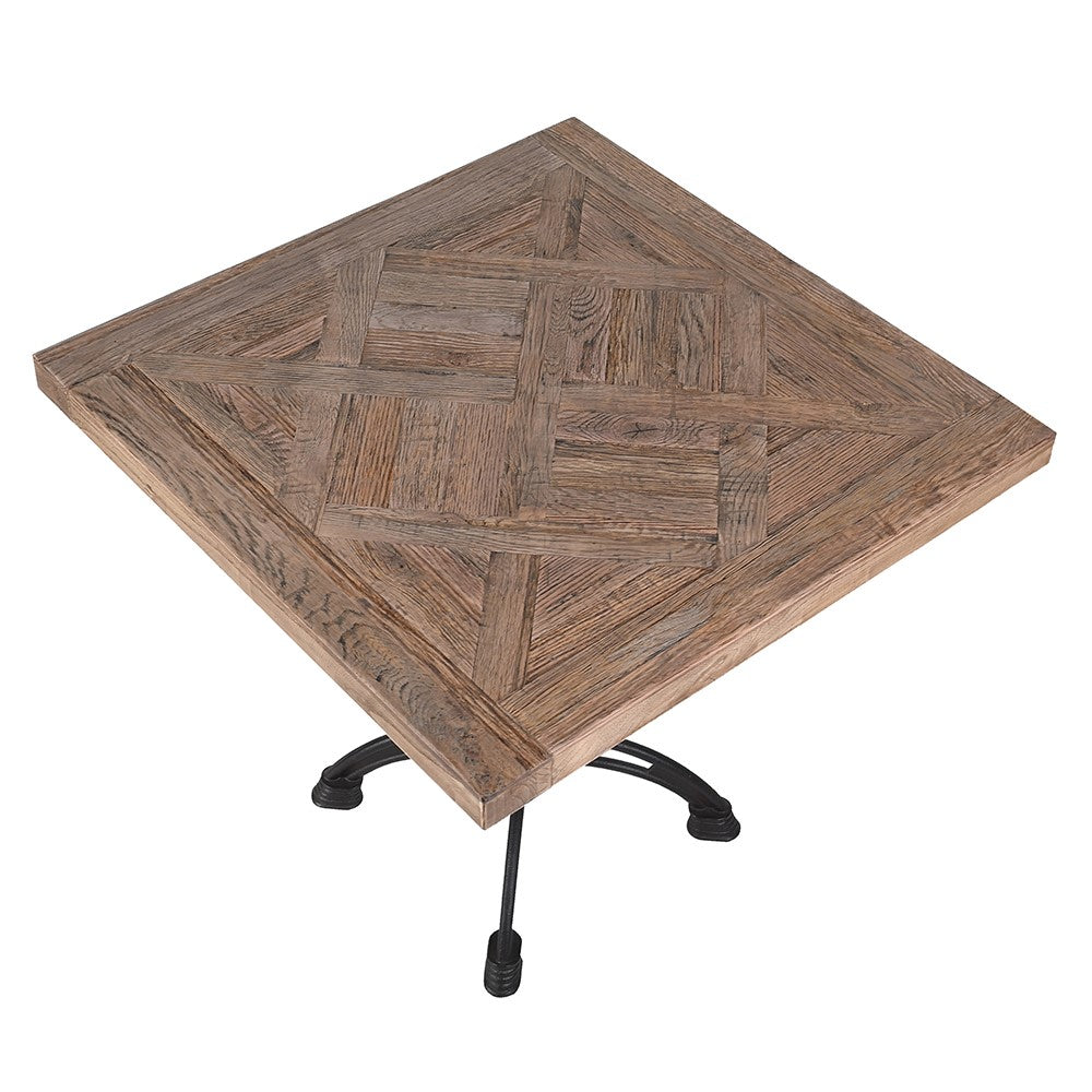 Iron and Parquet Bistro Table 80cm