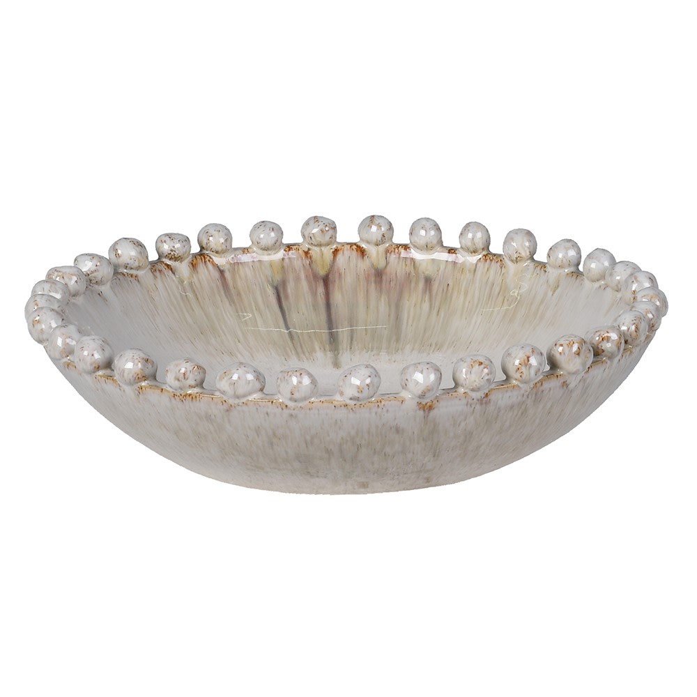 Ivory Slip Bobble Edge Bowl 30cm
