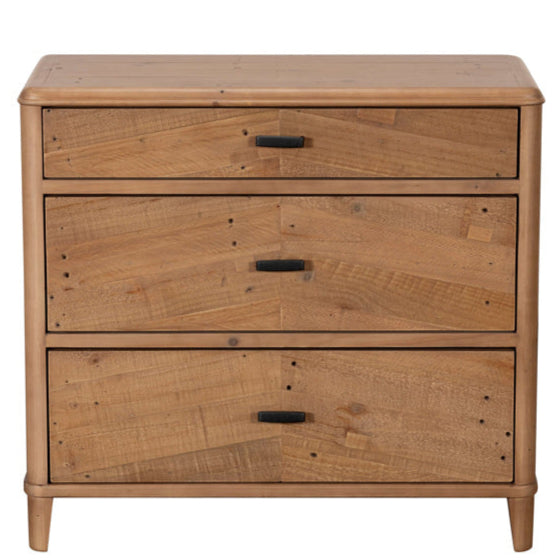 Jude Wooden Three Drawer Chest of Drawers 90cm Wide