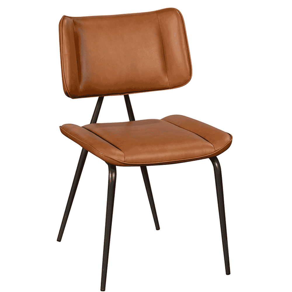 Jack Cognac PU Leather Dining Chair | Annie Mo's