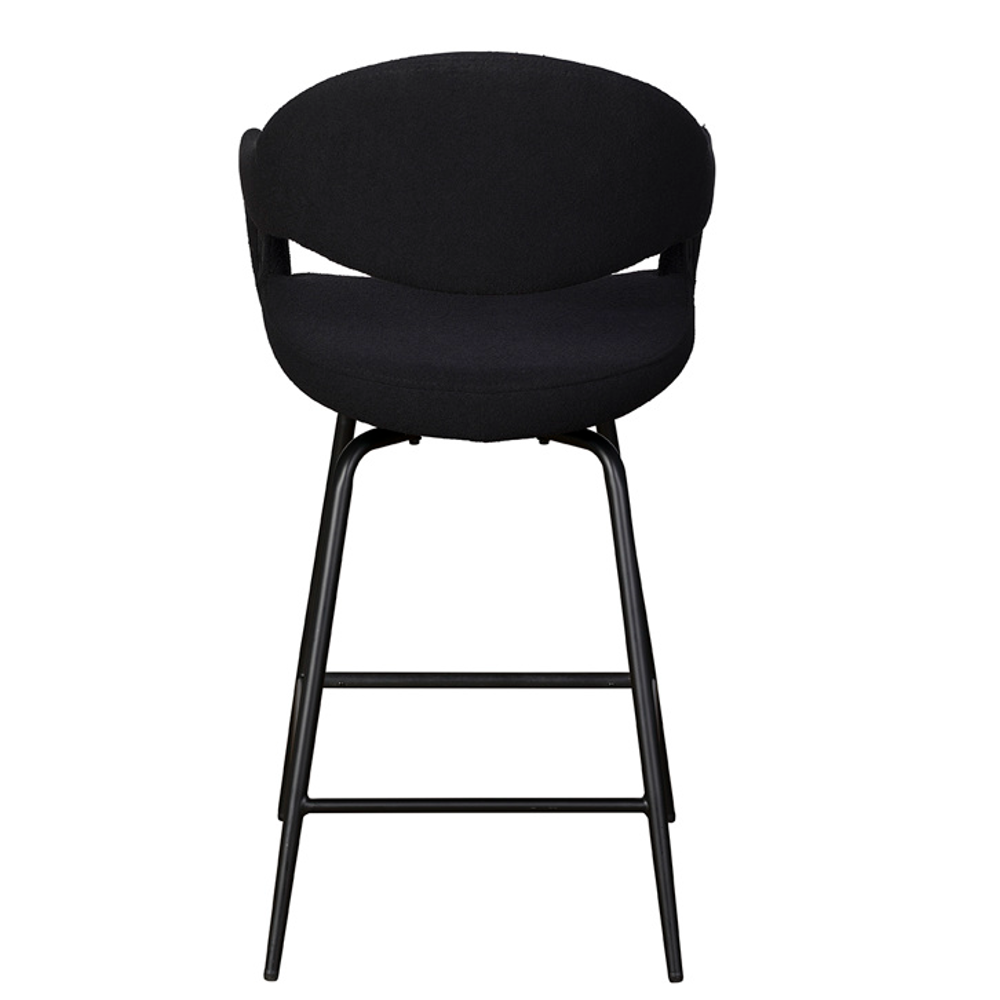Jasmine Black Boucle Counter Height Bar Stool (Pair)
