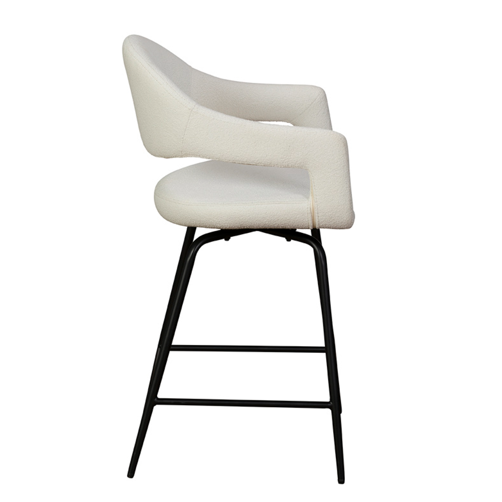 Jasmine White Boucle Counter Height Bar Stool (Pair)