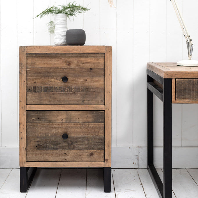 Nixon Reclaimed Mixed Wood Filing Cabinet 85cm