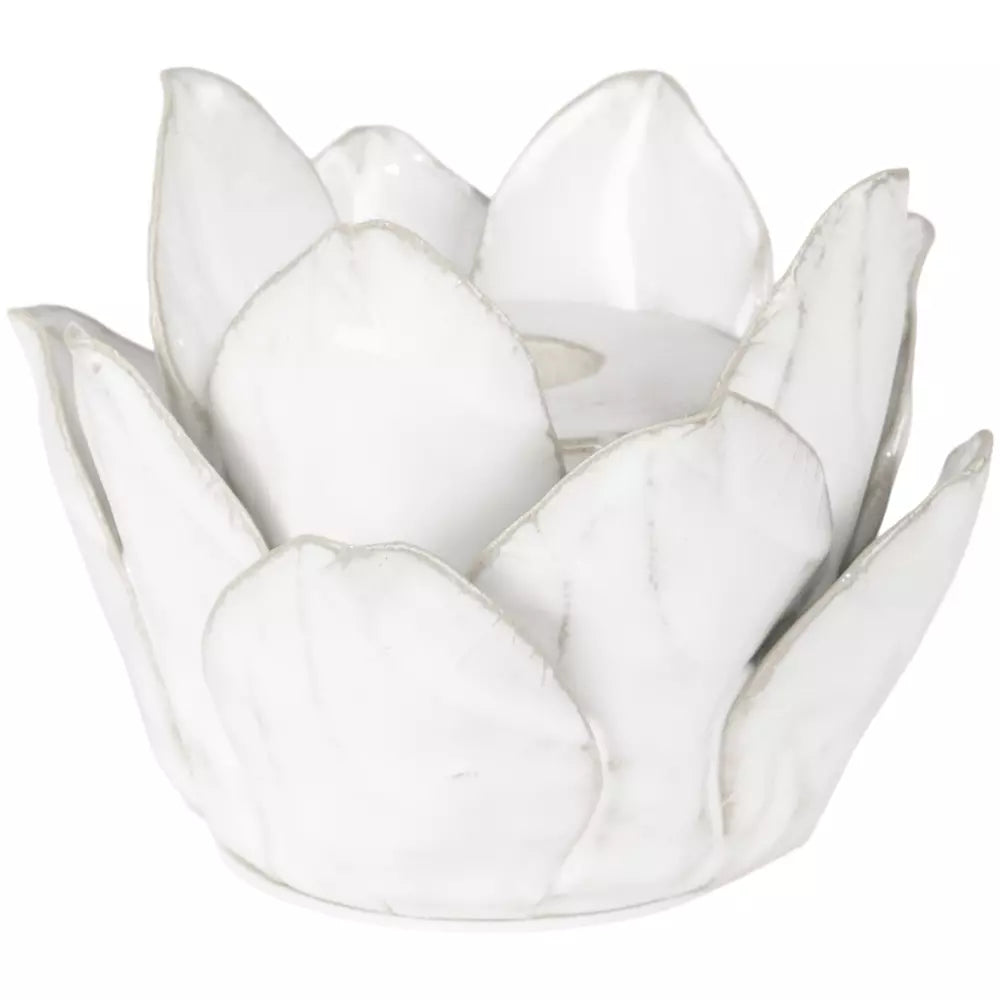Candle Holder Petals White Small
