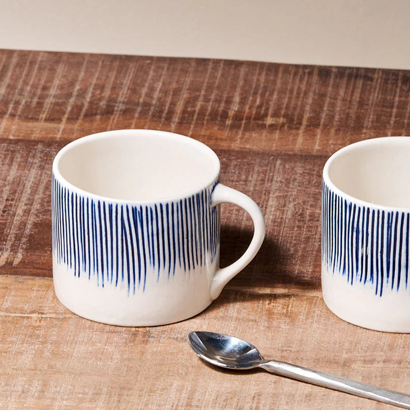Caruma Ceramic Mug - Blue - Small (Set of 2)