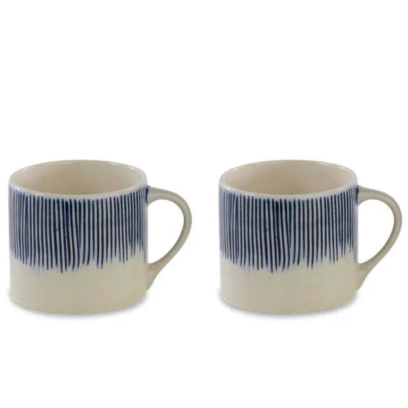 Caruma Ceramic Mug - Blue - Small (Set of 2)