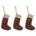 Karru Cotton Velvet Mini Stocking - Rich Mocha - (Set of 3) 13cm