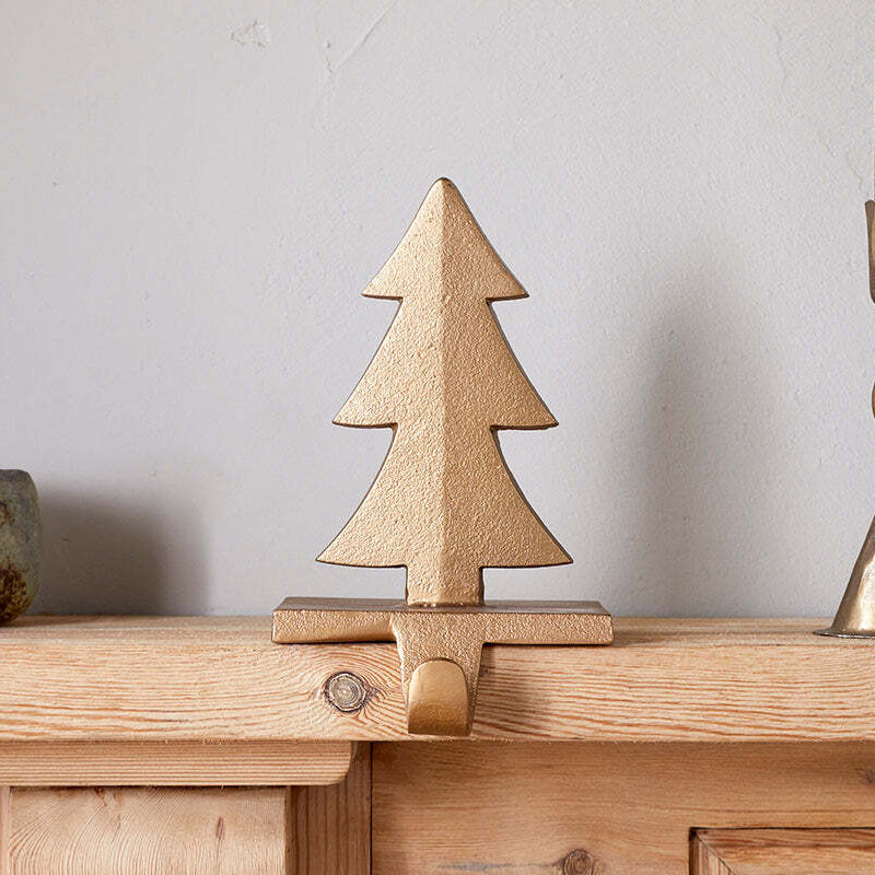 Kotta Stocking Tree Holder - Antiqued Brass | Annie Mo's E