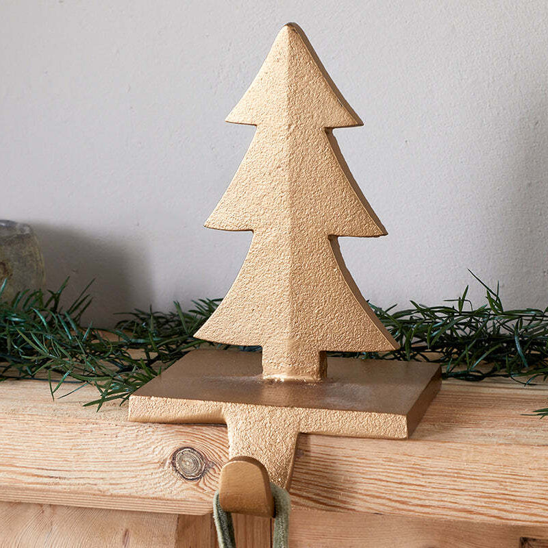 Kotta Stocking Tree Holder - Antiqued Brass | Annie Mo's D