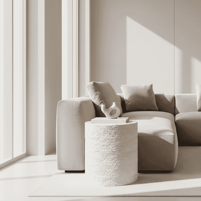 Kraft Lamp Table with Textured Side 40cm | Annie Mo's