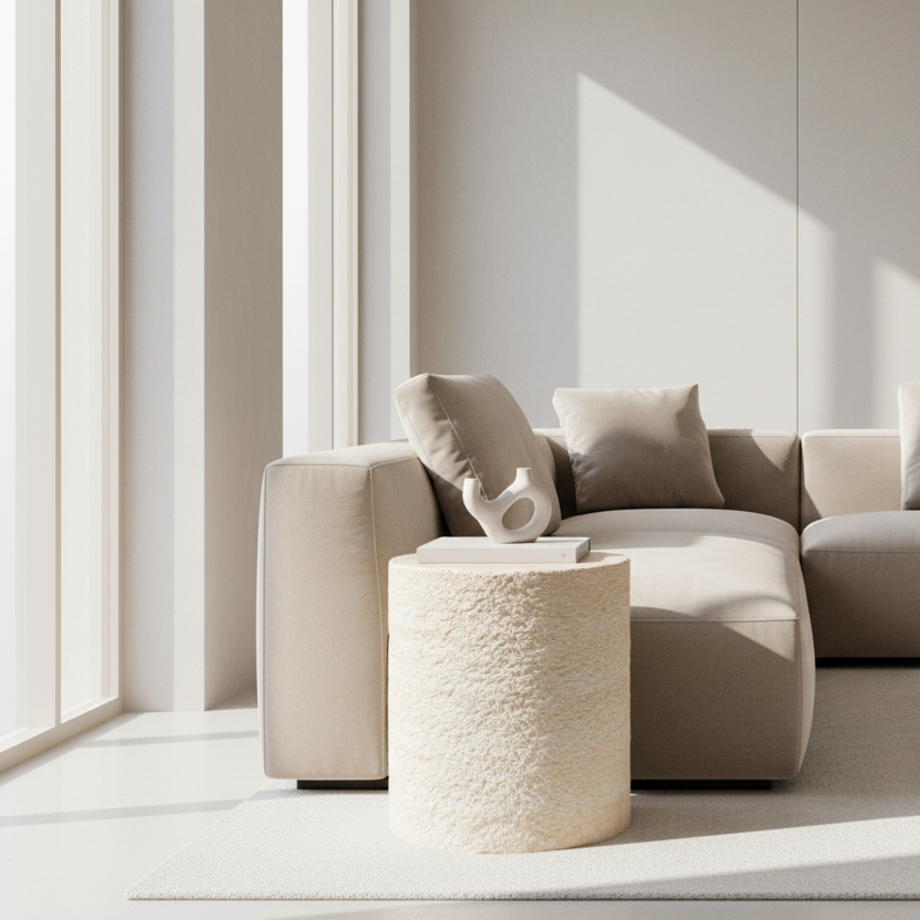 Kraft Lamp Table with Textured Side 40cm | Annie Mo's