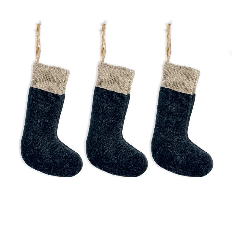 Karru Cotton Velvet Mini Stocking - Rich Mocha - (Set of 3) 13cm B