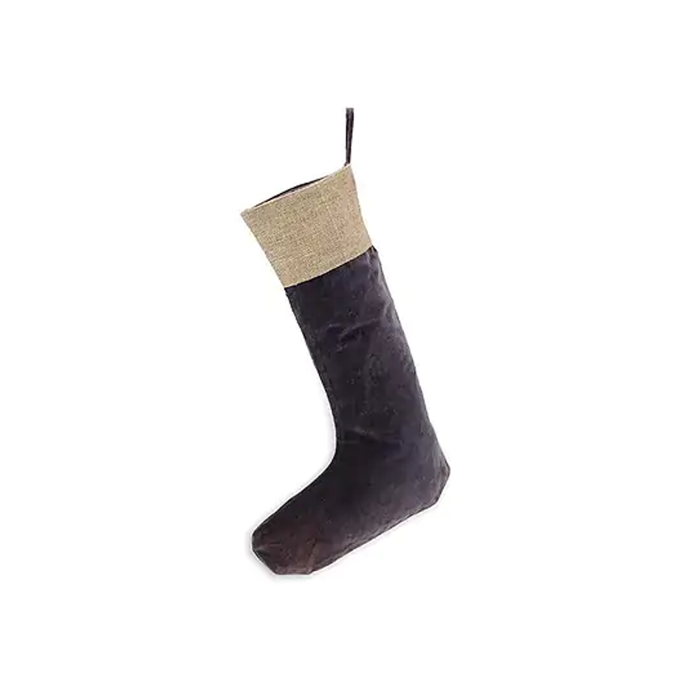 Karru Cotton Velvet Stocking - Charcoal-C